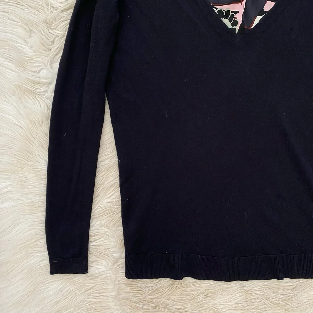 Dorothee Schumacher Navy Blue Knit Ribbon Detail Pullover Sweater - Picture 8 of 10